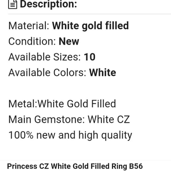 Thick White Gold filled Unisex CZ Ring - Picture 5 of 8